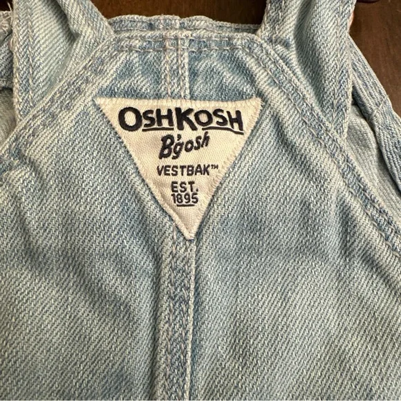 Oshkosh Overalls Baby Girl 6 Months Shorts Western Beach School Cute 💕 - Picture 5 of 6